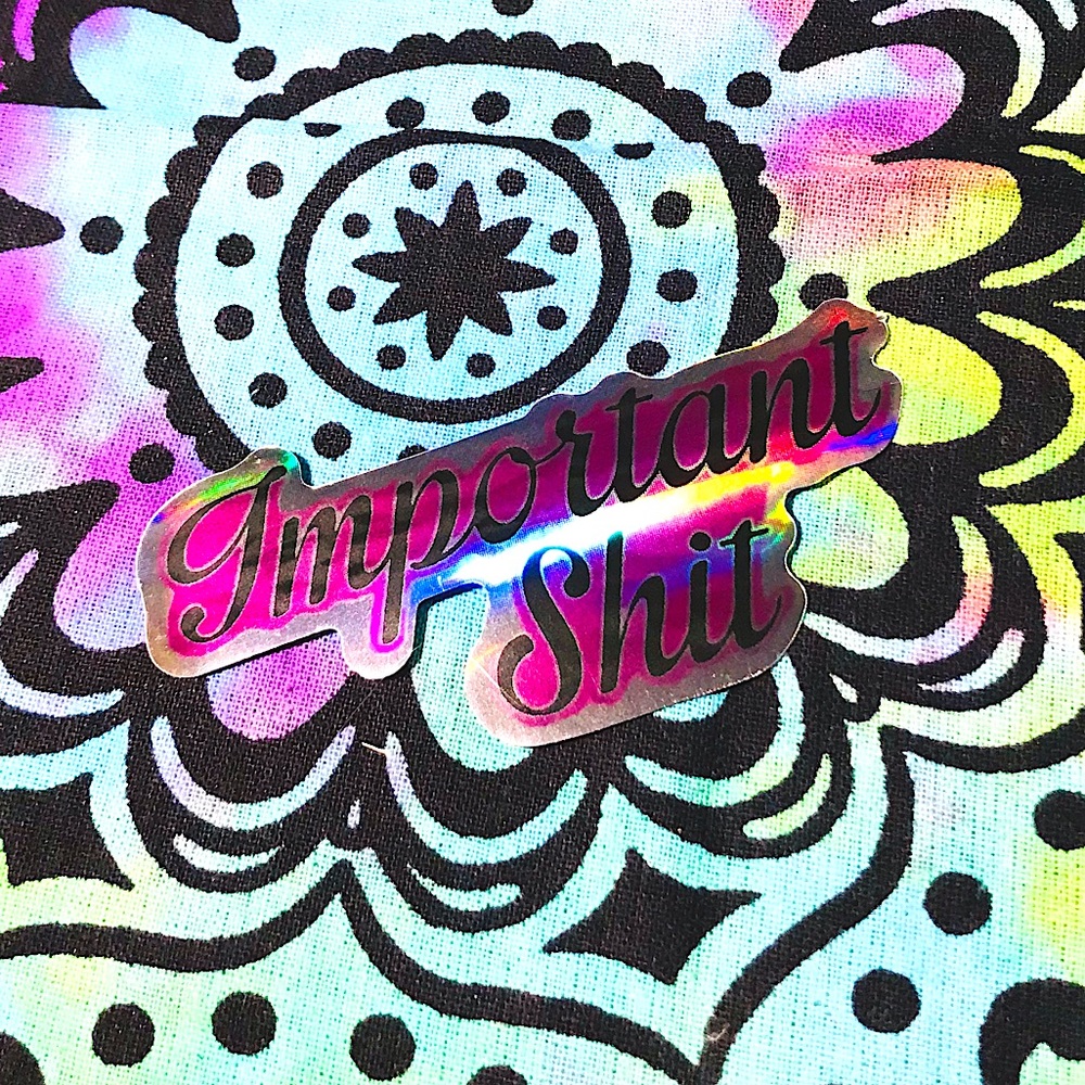 Important Shhh  Metallic Prismatic Reflective Single Decor Sticker